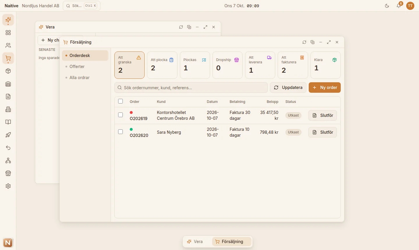 Orderdesken i Naitive